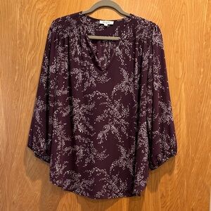 Elegant Plum Patterned Blouse